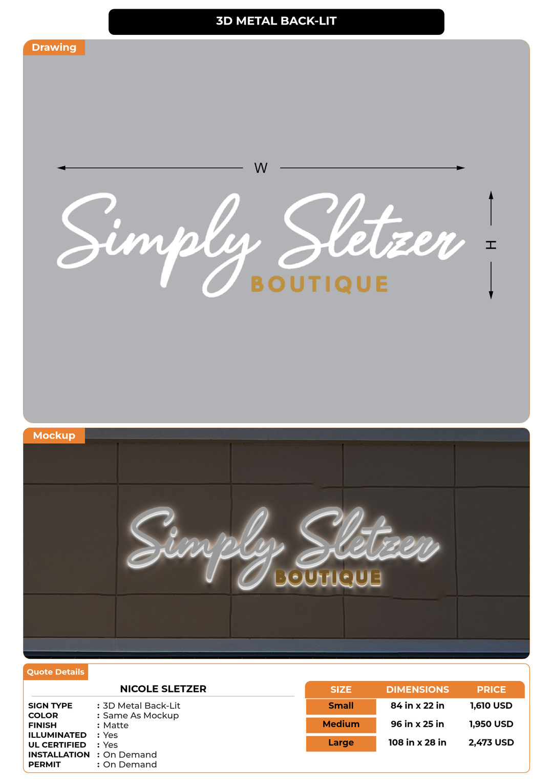 CUSTOM MOCKUP SIGN FOR Nicole Sletzer