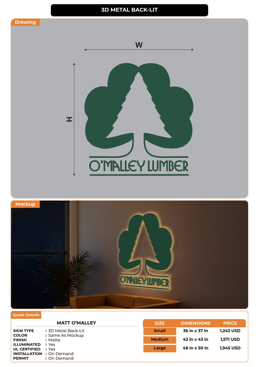 CUSTOM MOCKUP SIGN FOR Matt O’Malley