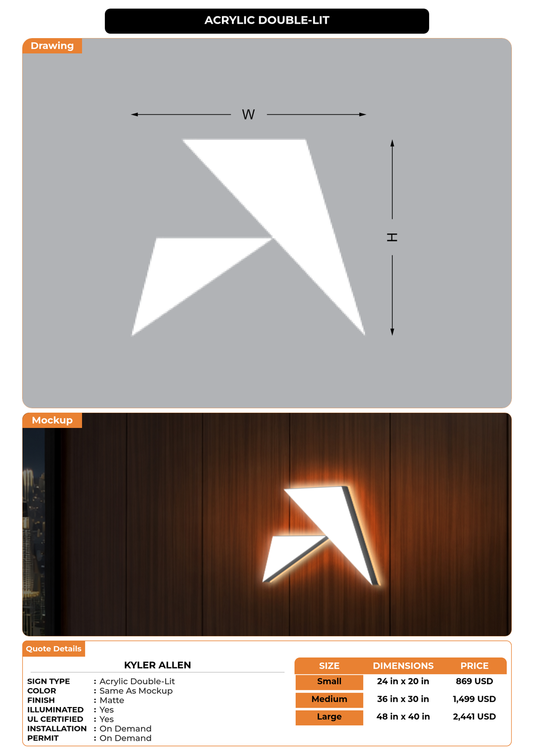 CUSTOM MOCKUP SIGN FOR Kyler Allen