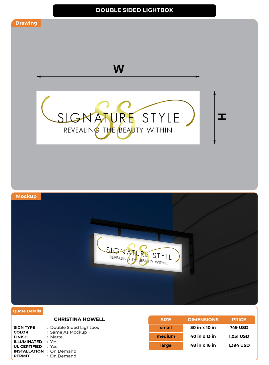 CUSTOM MOCKUP SIGN FOR Christina Howell