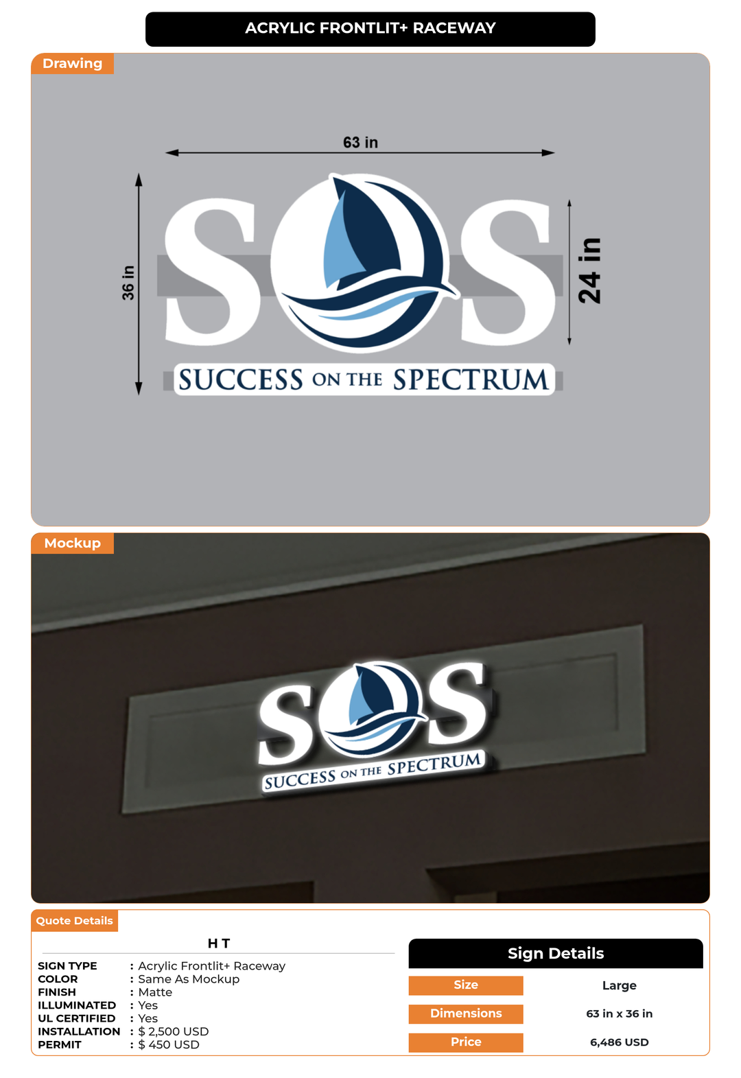 CUSTOM MOCKUP SIGN FOR H T