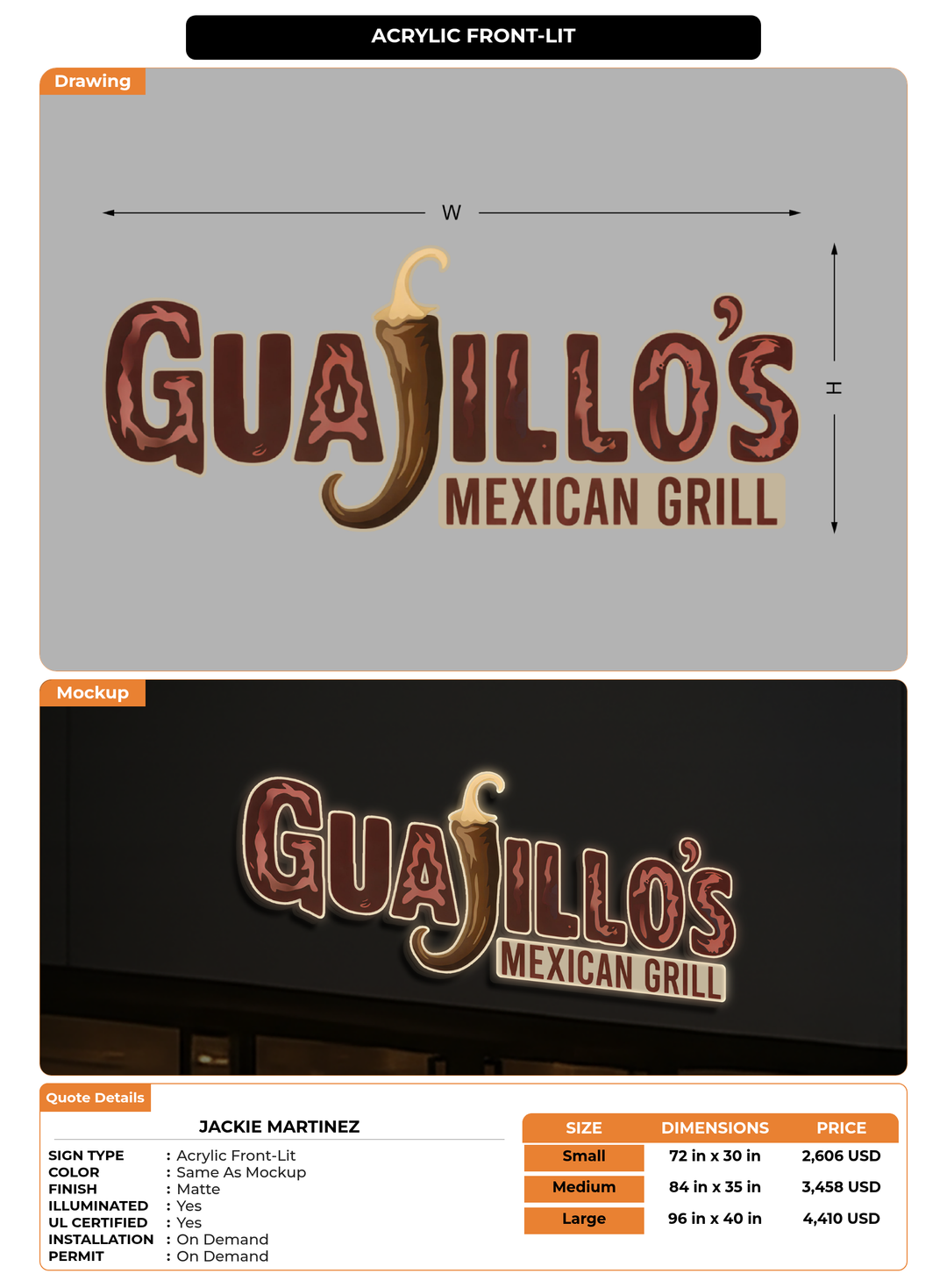CUSTOM MOCKUP SIGN FOR Jackie Martinez