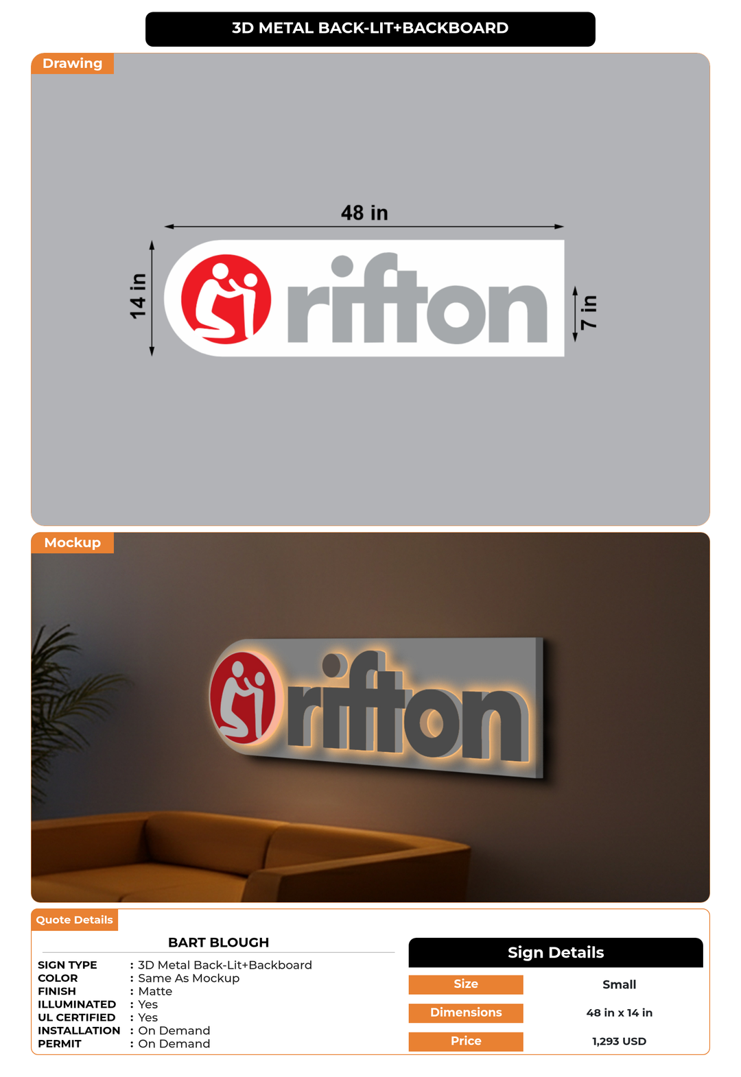 CUSTOM MOCKUP SIGN FOR Bart Blough