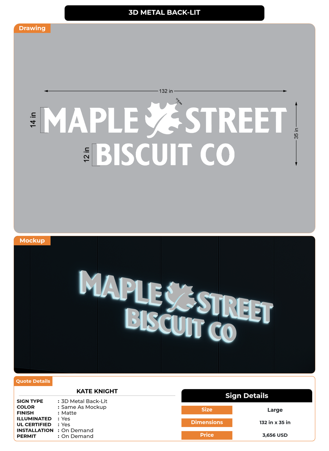 CUSTOM MOCKUP SIGN FOR Kate Knight
