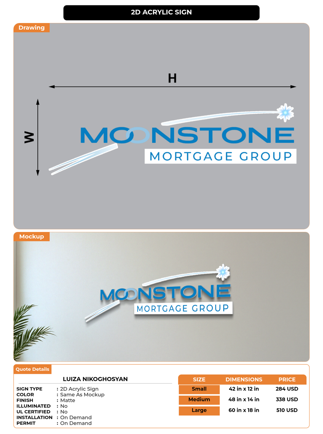CUSTOM MOCKUP SIGN FOR Luiza Nikoghosyan