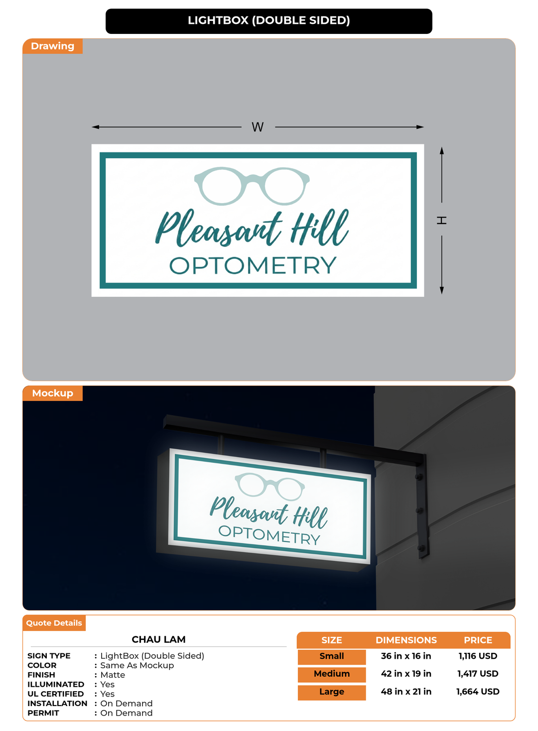 CUSTOM MOCKUP SIGN FOR Chau Lam