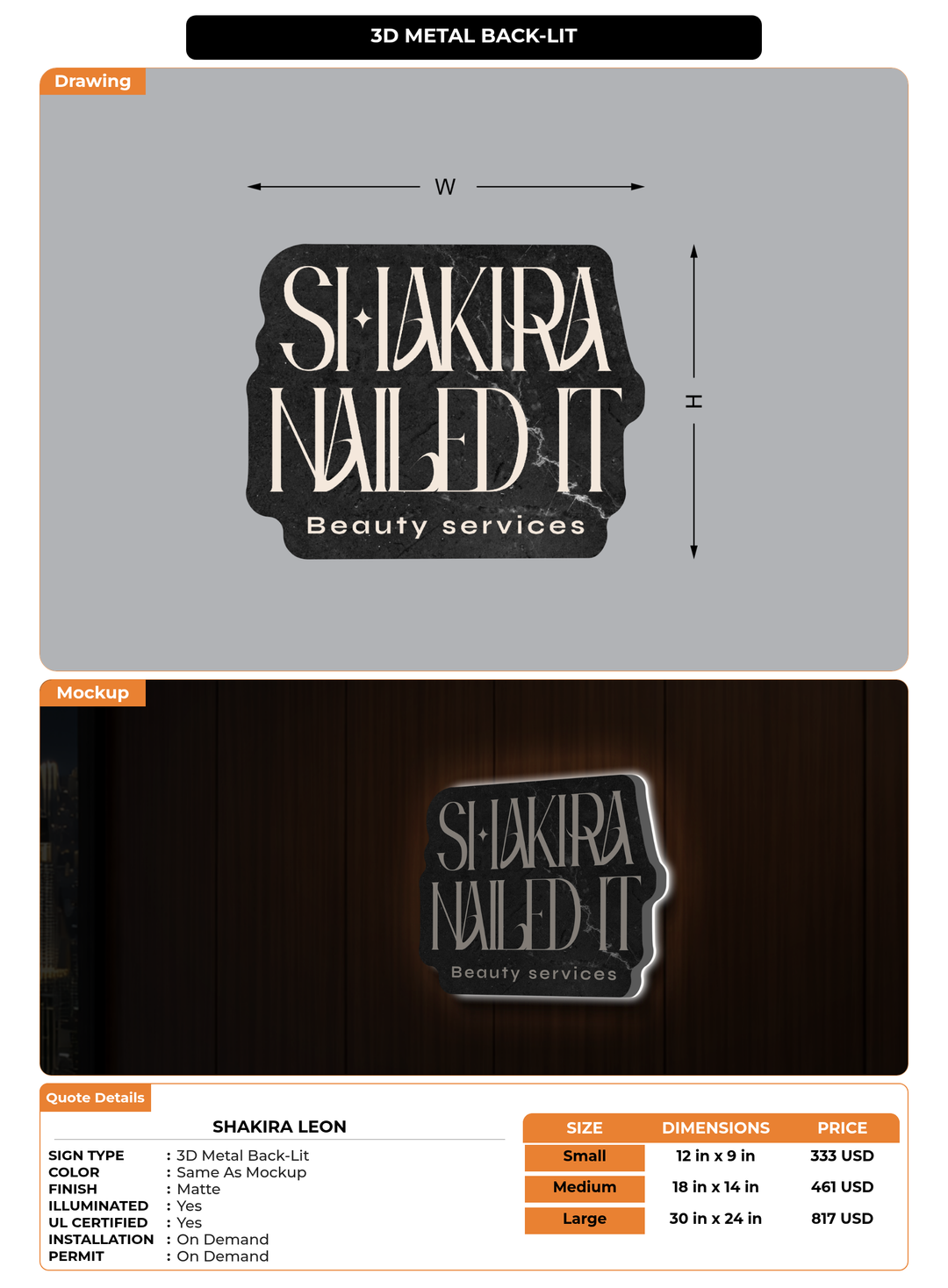 CUSTOM MOCKUP SIGN FOR Shakira leon