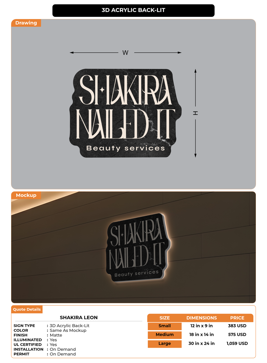 CUSTOM MOCKUP SIGN FOR Shakira leon