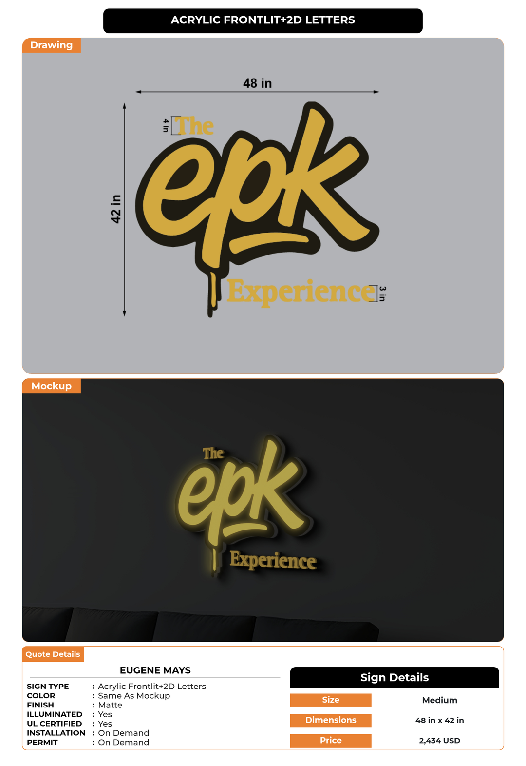 CUSTOM MOCKUP SIGN FOR Eugene Mays