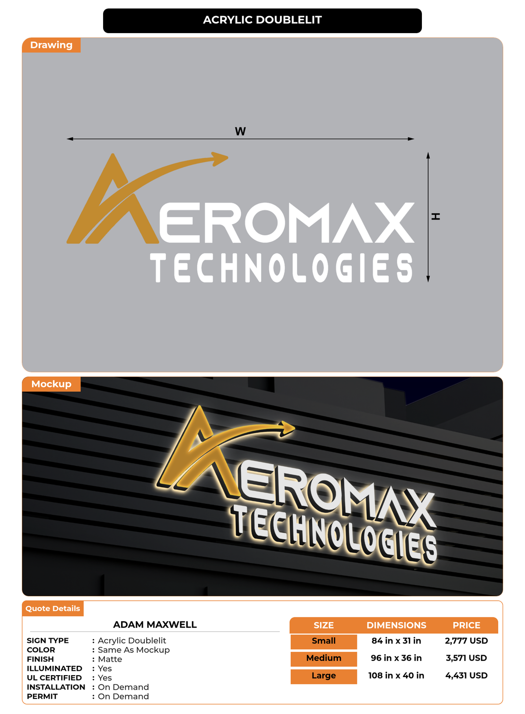 CUSTOM MOCKUP SIGN FOR Adam Maxwell