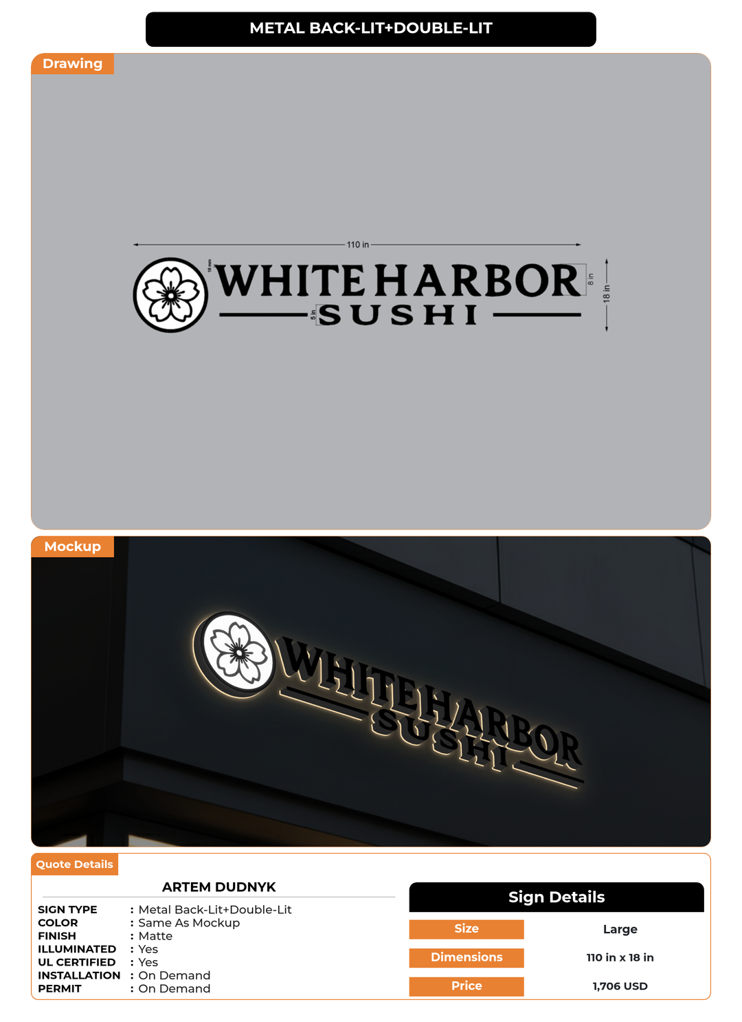 CUSTOM MOCKUP SIGN FOR Artem Dudnyk