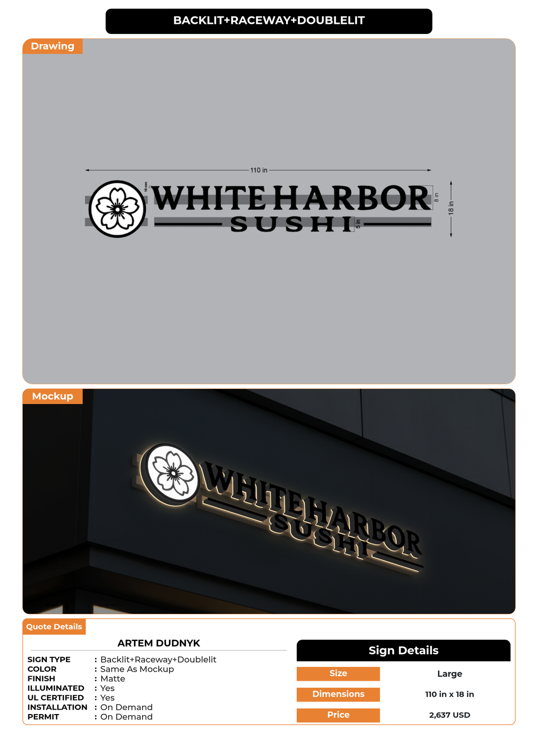 CUSTOM MOCKUP SIGN FOR Artem Dudnyk
