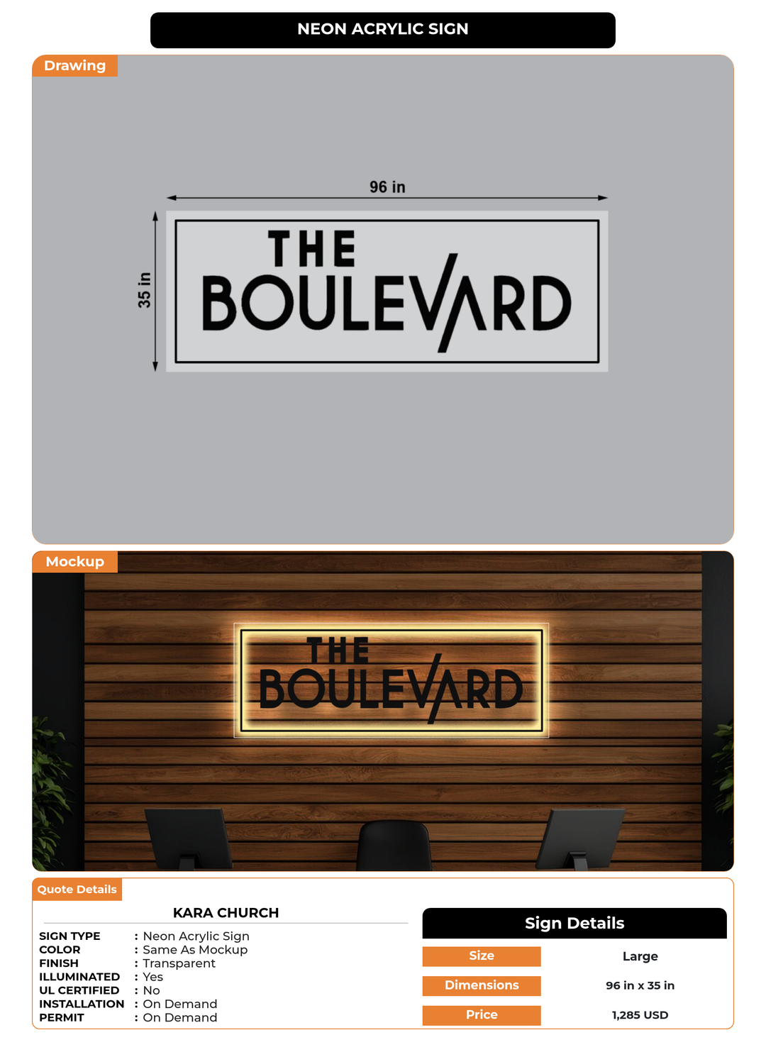 CUSTOM MOCKUP SIGN FOR Kara Church