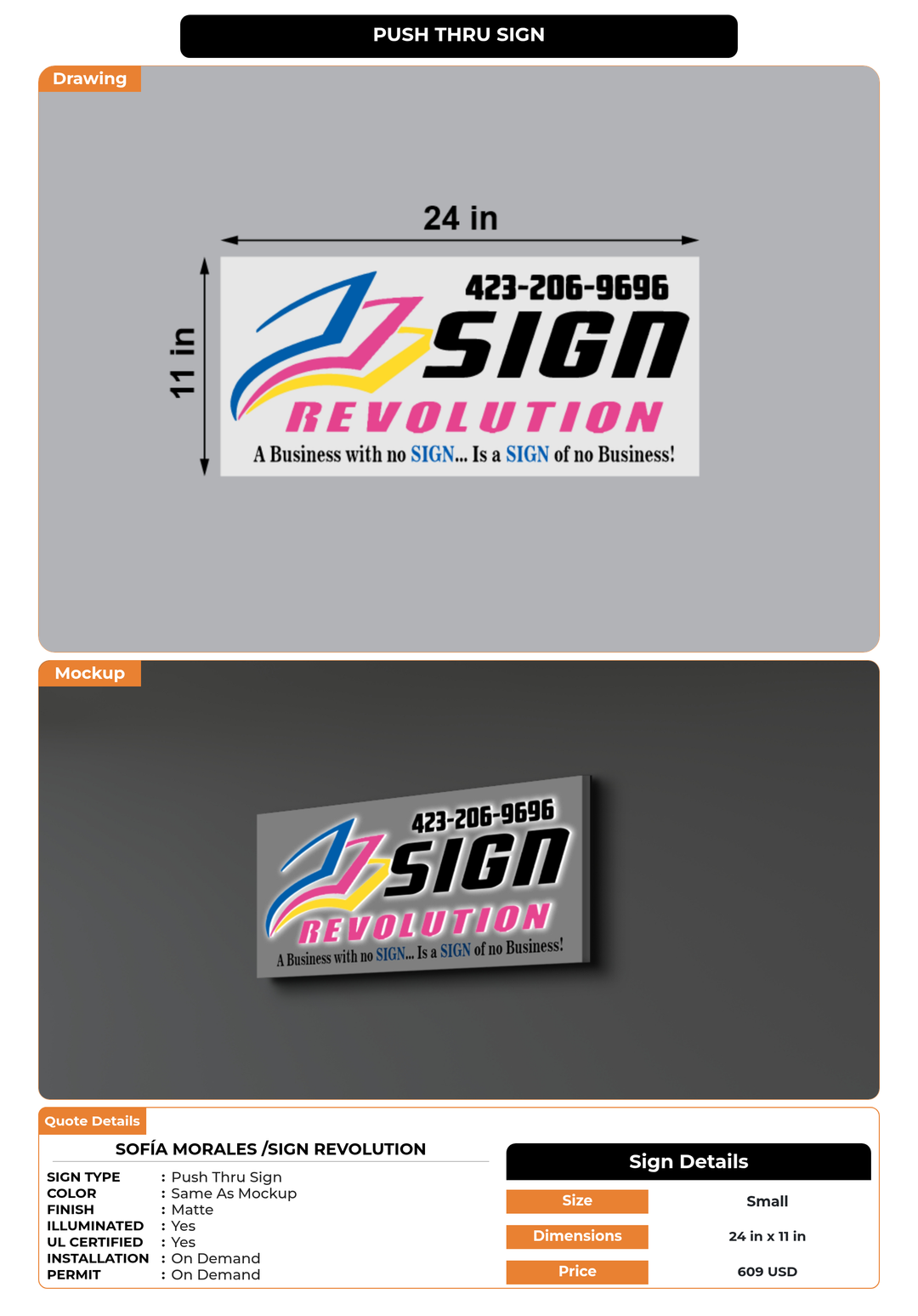 CUSTOM MOCKUP SIGN FOR Sofía Morales /Sign Revolution