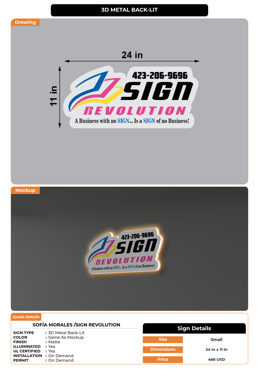 CUSTOM MOCKUP SIGN FOR Sofía Morales /Sign Revolution
