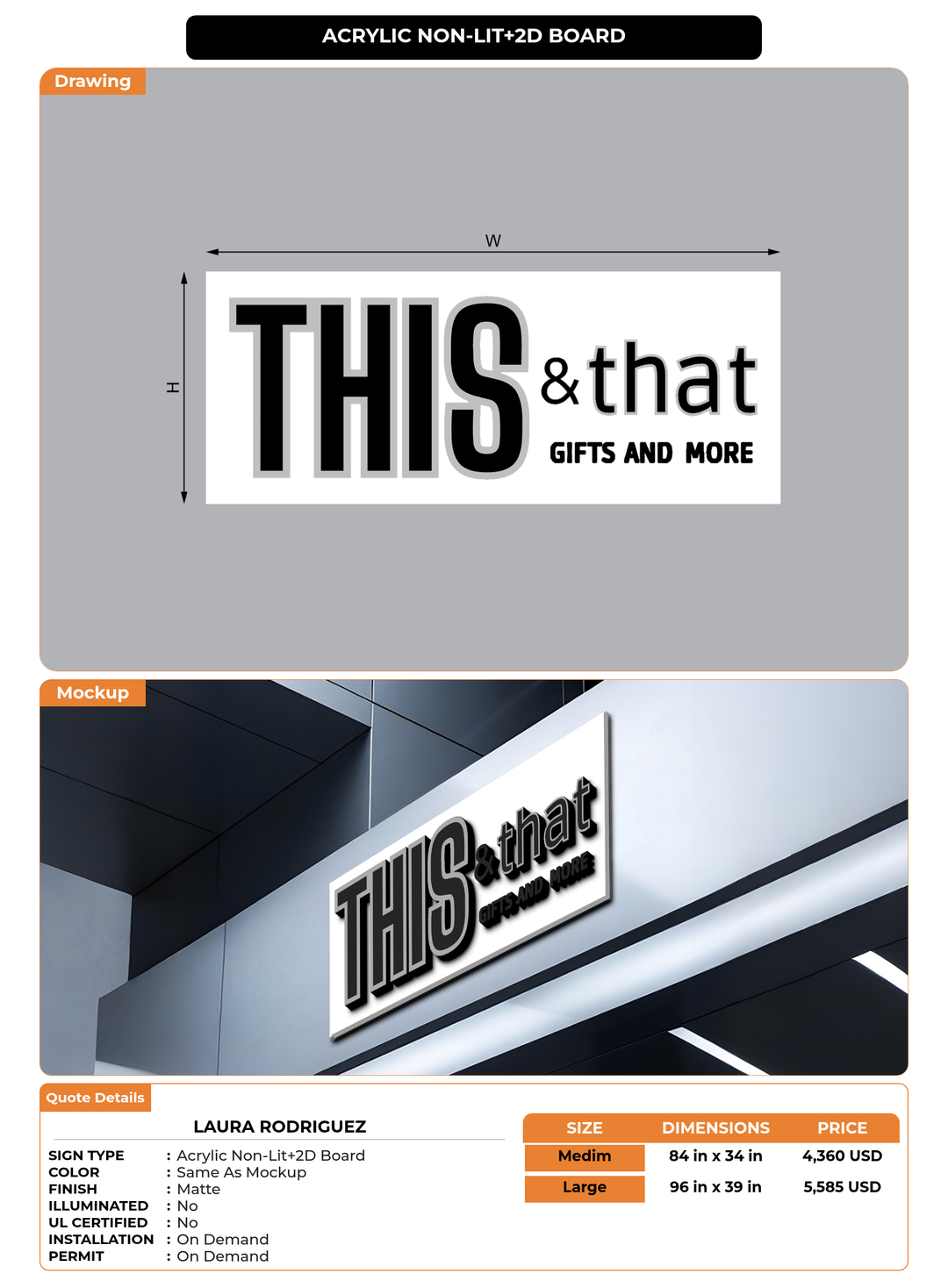 CUSTOM MOCKUP SIGN FOR Laura Rodriguez