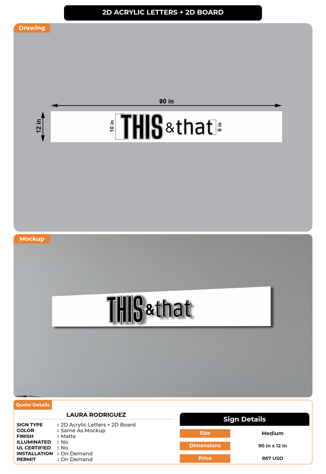 CUSTOM MOCKUP SIGN FOR Laura Rodriguez