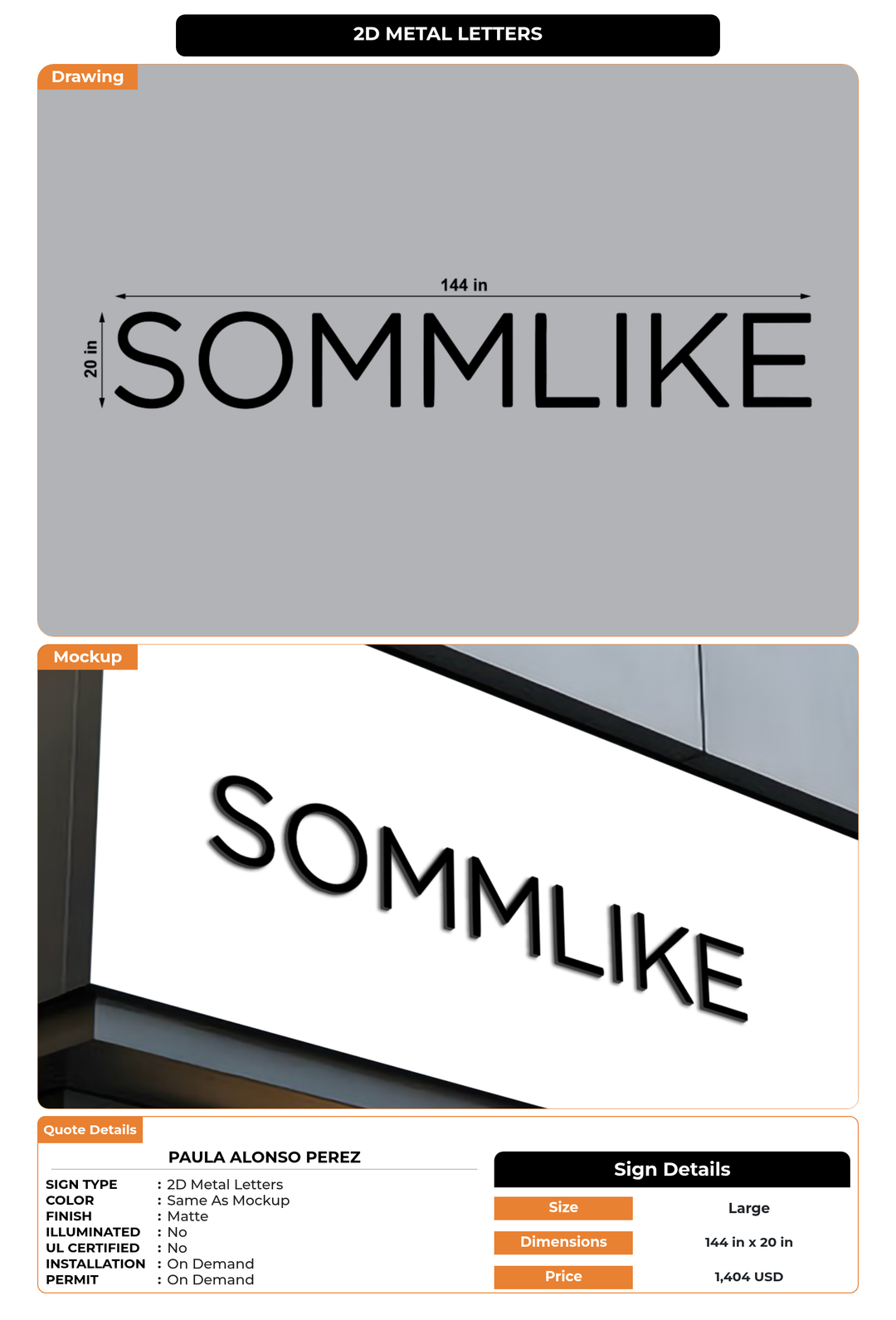 CUSTOM MOCKUP SIGN FOR Paula Alonso Perez