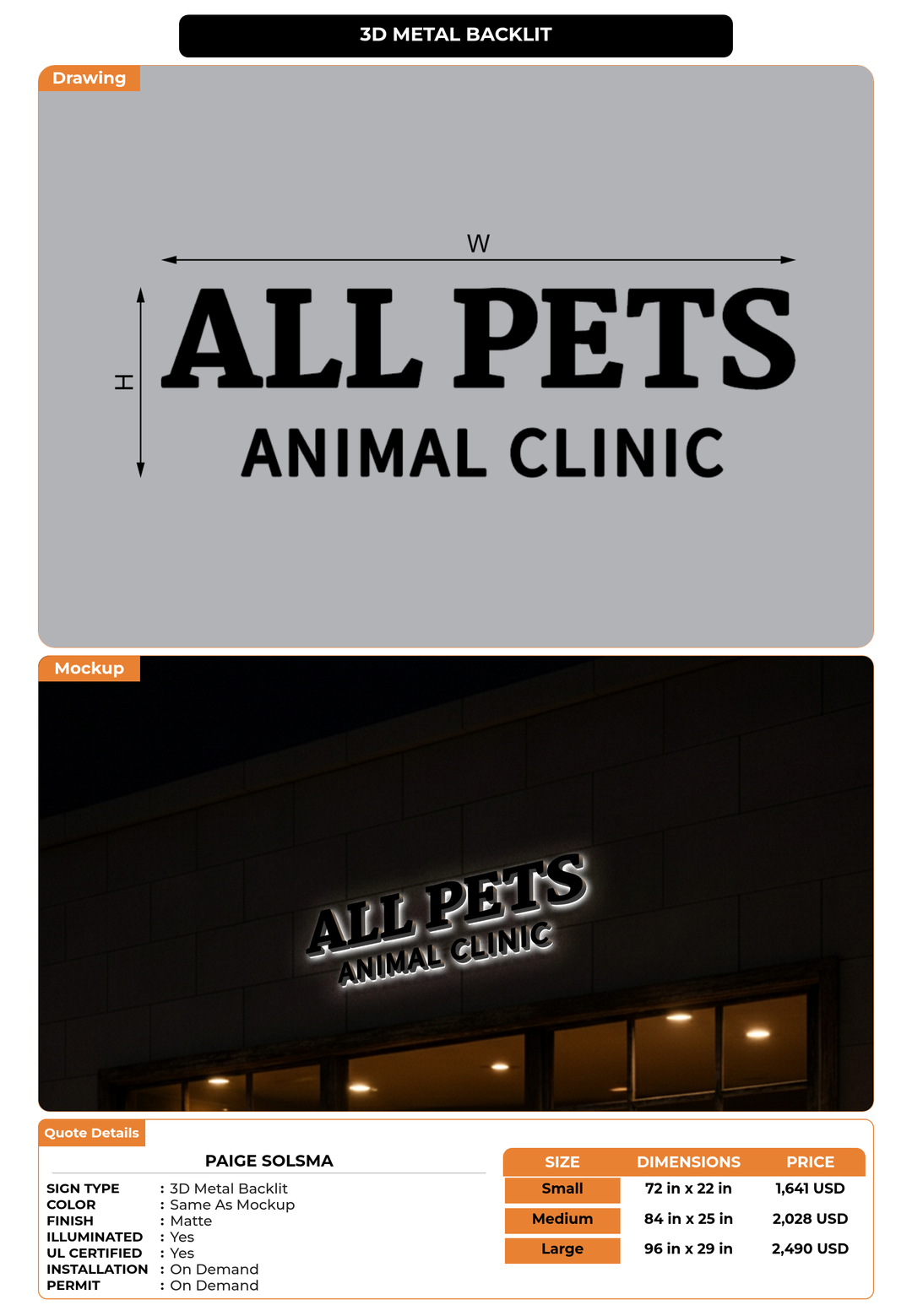 CUSTOM MOCKUP SIGN FOR Paige Solsma