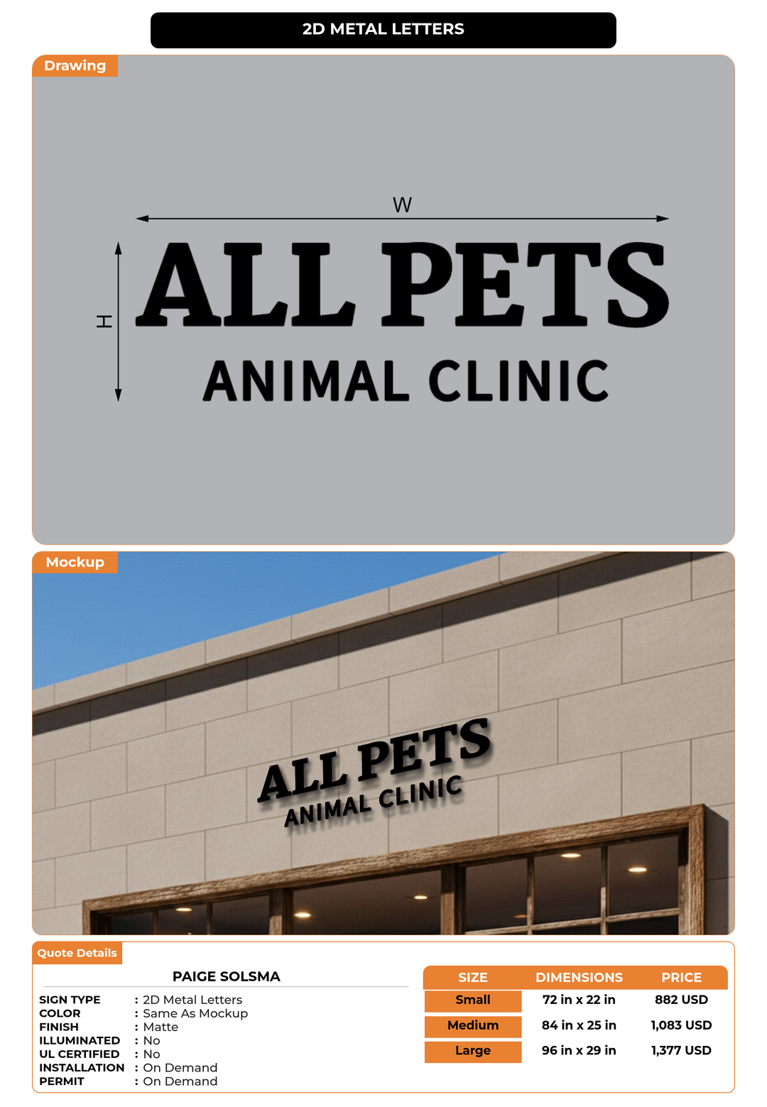 CUSTOM MOCKUP SIGN FOR Paige Solsma