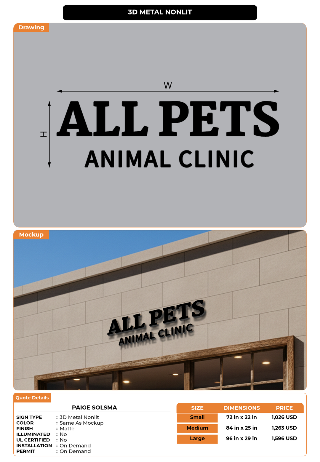 CUSTOM MOCKUP SIGN FOR Paige Solsma