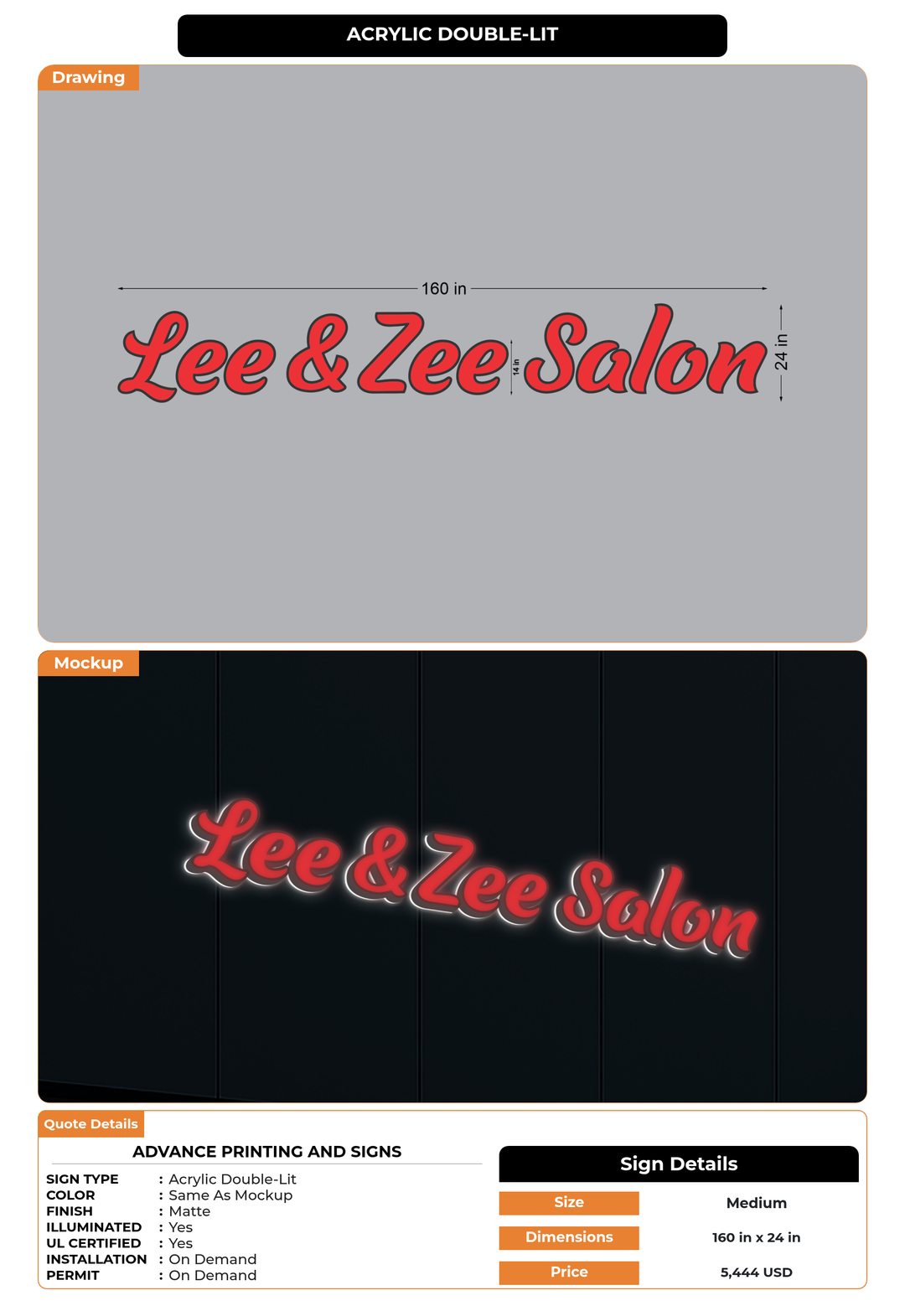 CUSTOM MOCKUP SIGN FOR Advance Printing and Signs