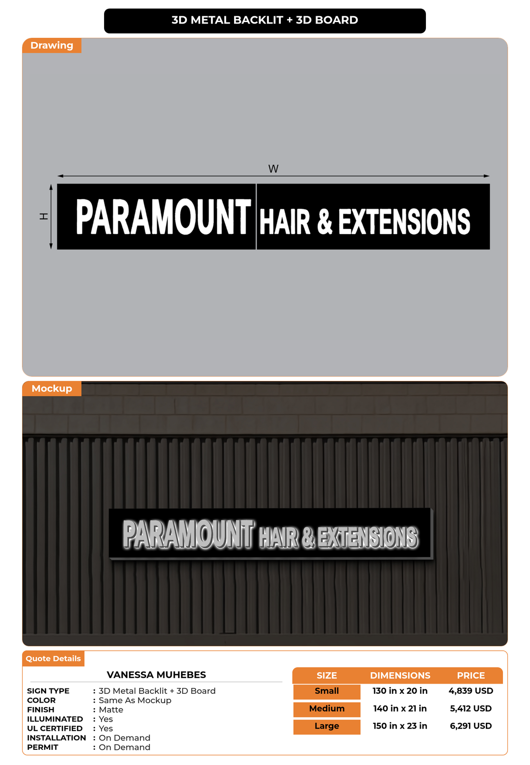 CUSTOM MOCKUP SIGN FOR Vanessa muhebes