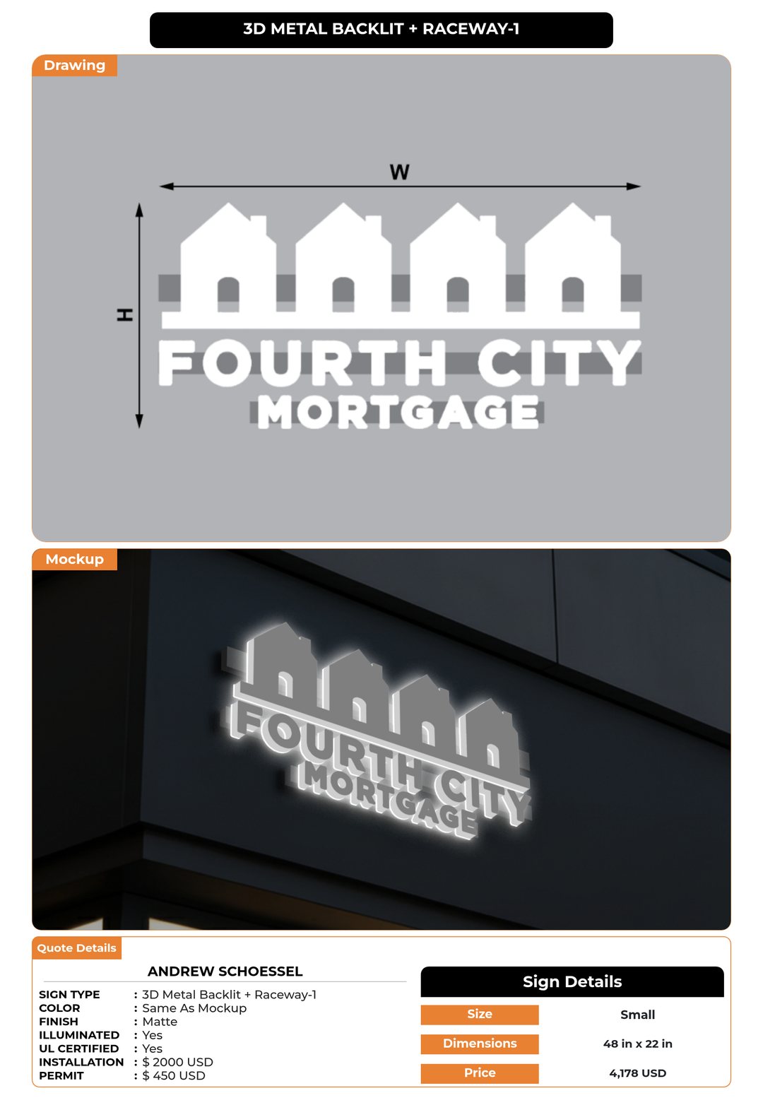 CUSTOM MOCKUP SIGN FOR Andrew Schoessel