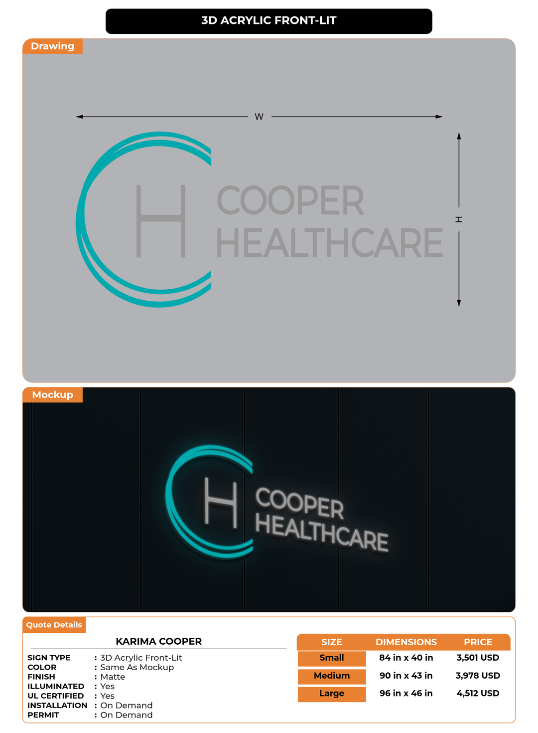 CUSTOM MOCKUP SIGN FOR Karima Cooper