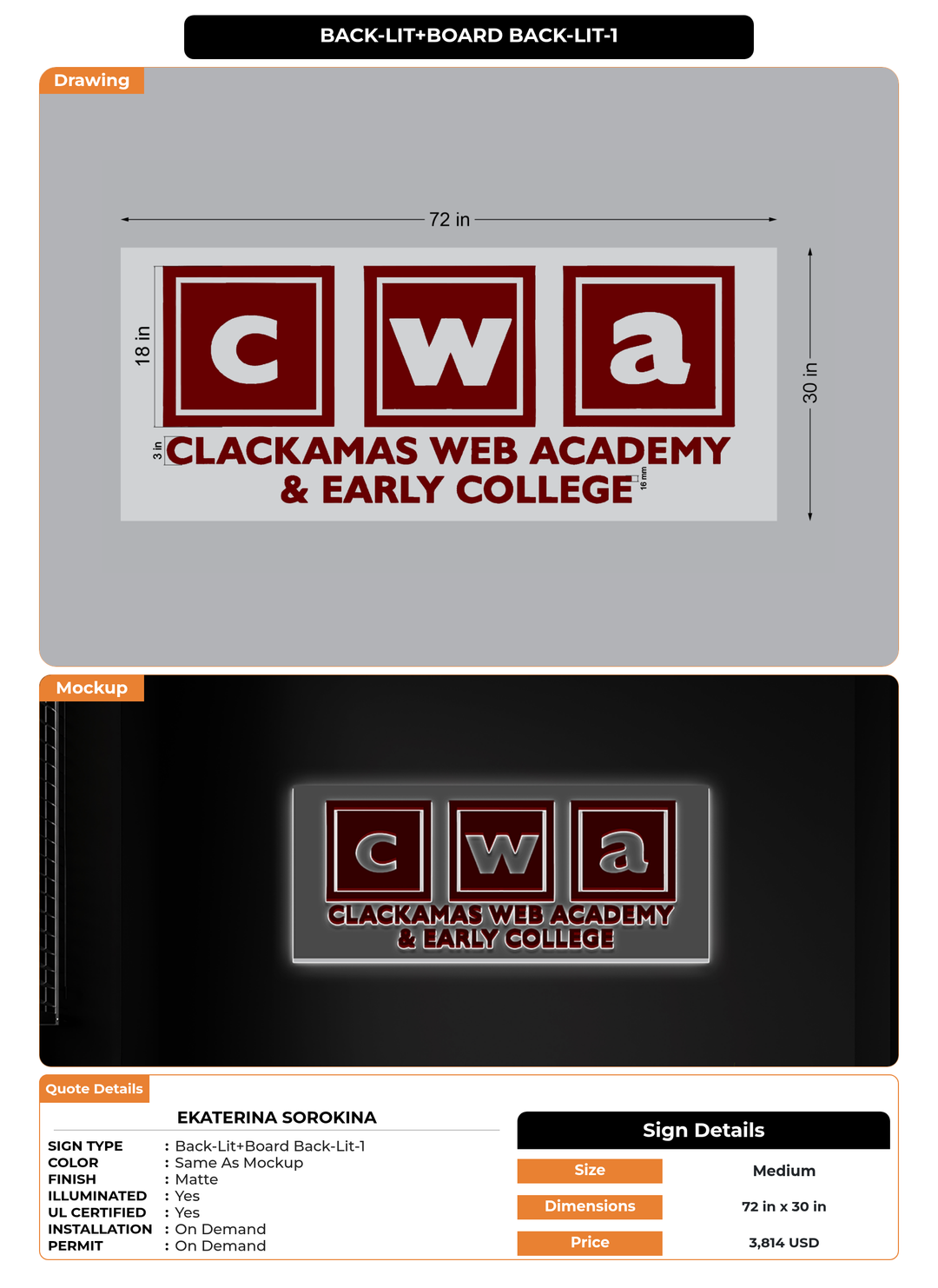 CUSTOM MOCKUP SIGN FOR Ekaterina Sorokina