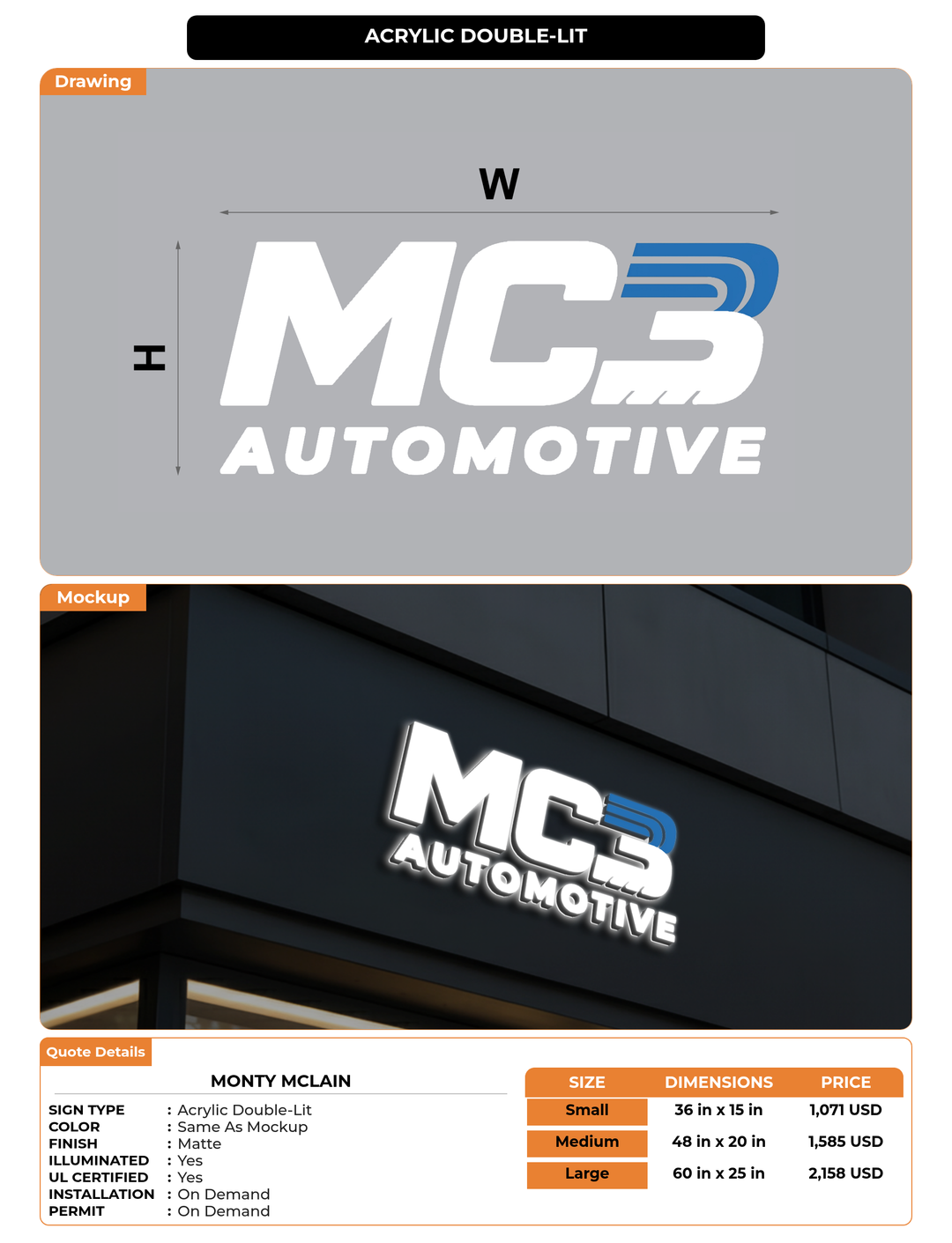 CUSTOM MOCKUP SIGN FOR Monty McLain