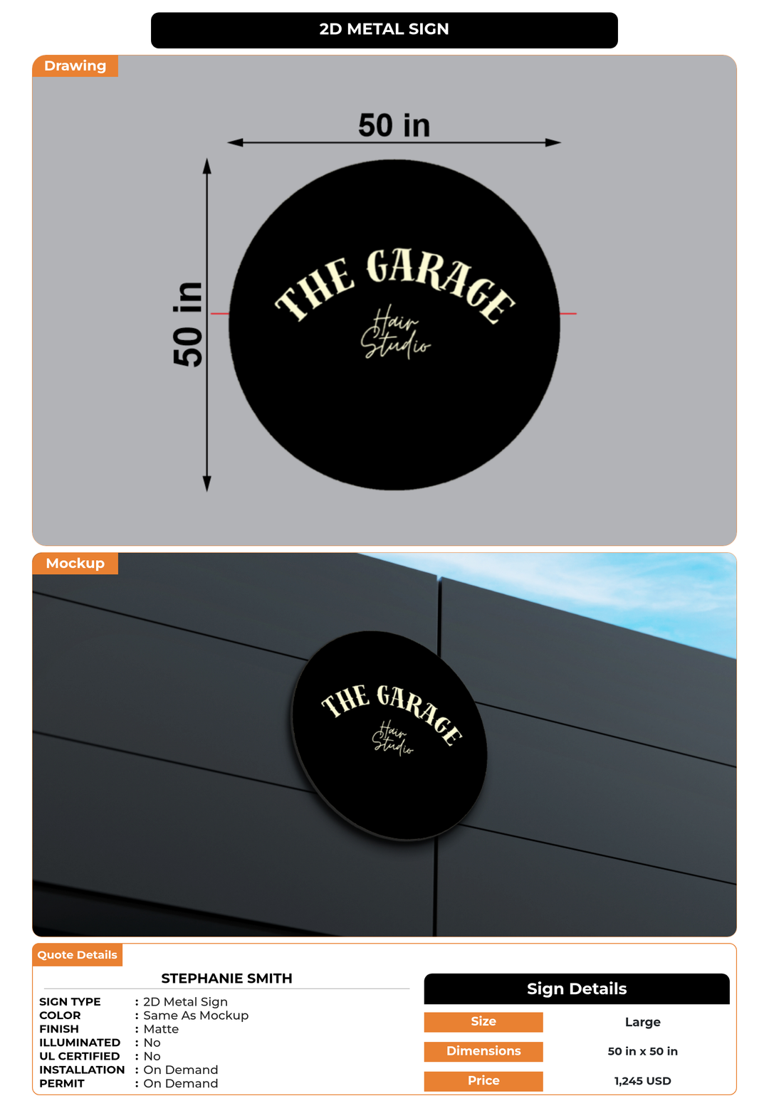 CUSTOM MOCKUP SIGN FOR Stephanie smith