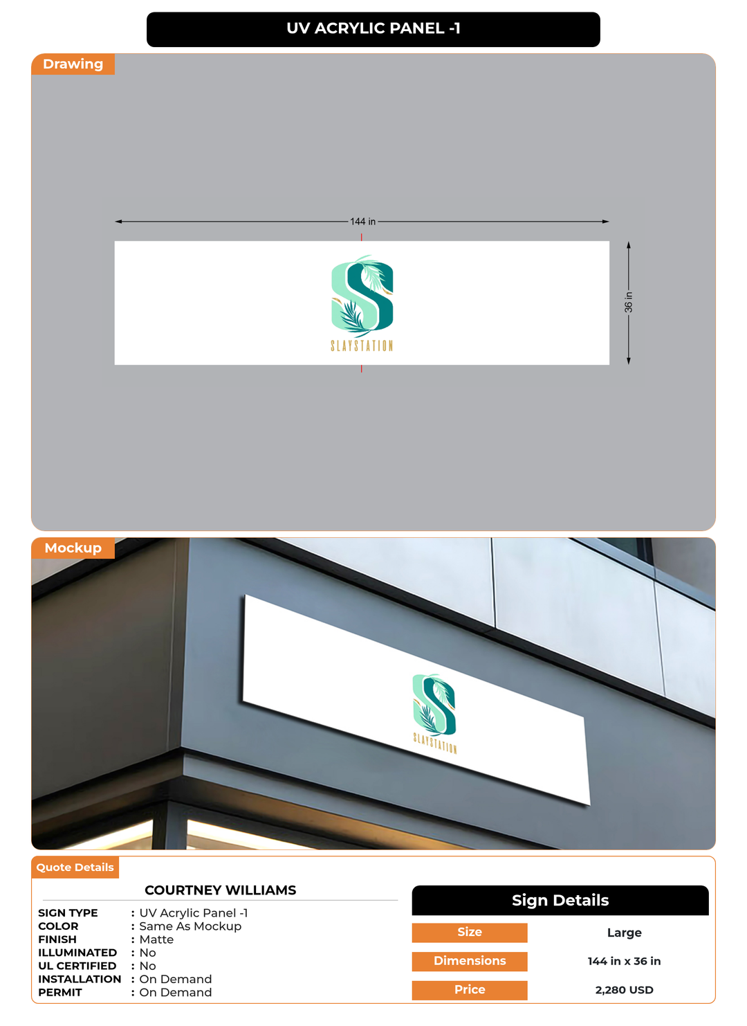 CUSTOM MOCKUP SIGN FOR Courtney Williams
