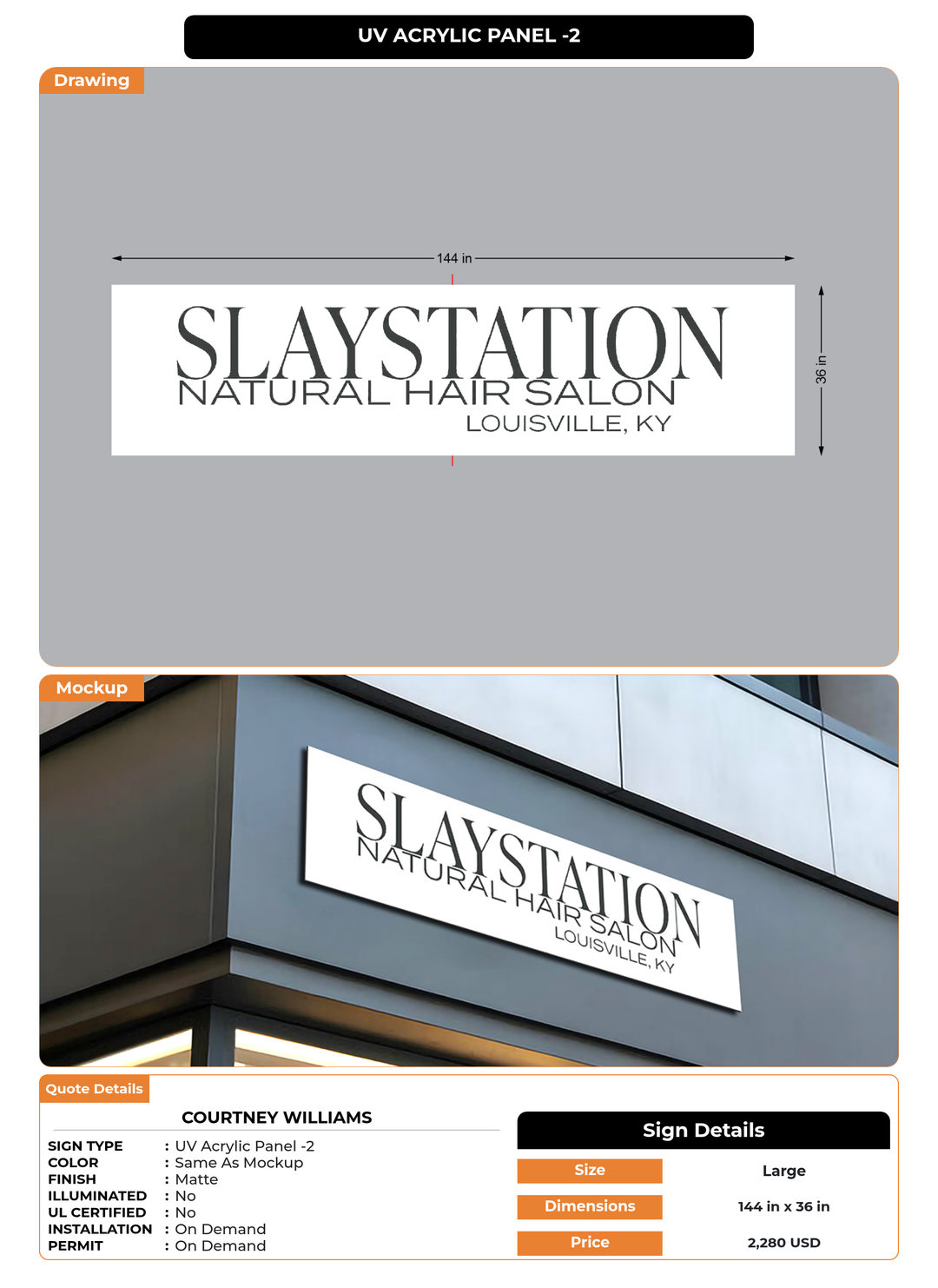 CUSTOM MOCKUP SIGN FOR Courtney Williams