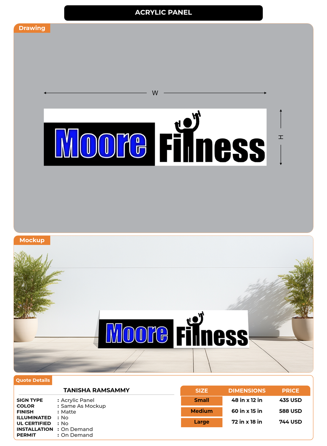 CUSTOM MOCKUP SIGN FOR Tanisha Ramsammy