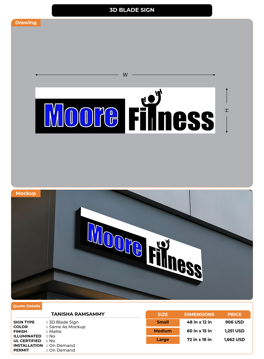 CUSTOM MOCKUP SIGN FOR Tanisha Ramsammy
