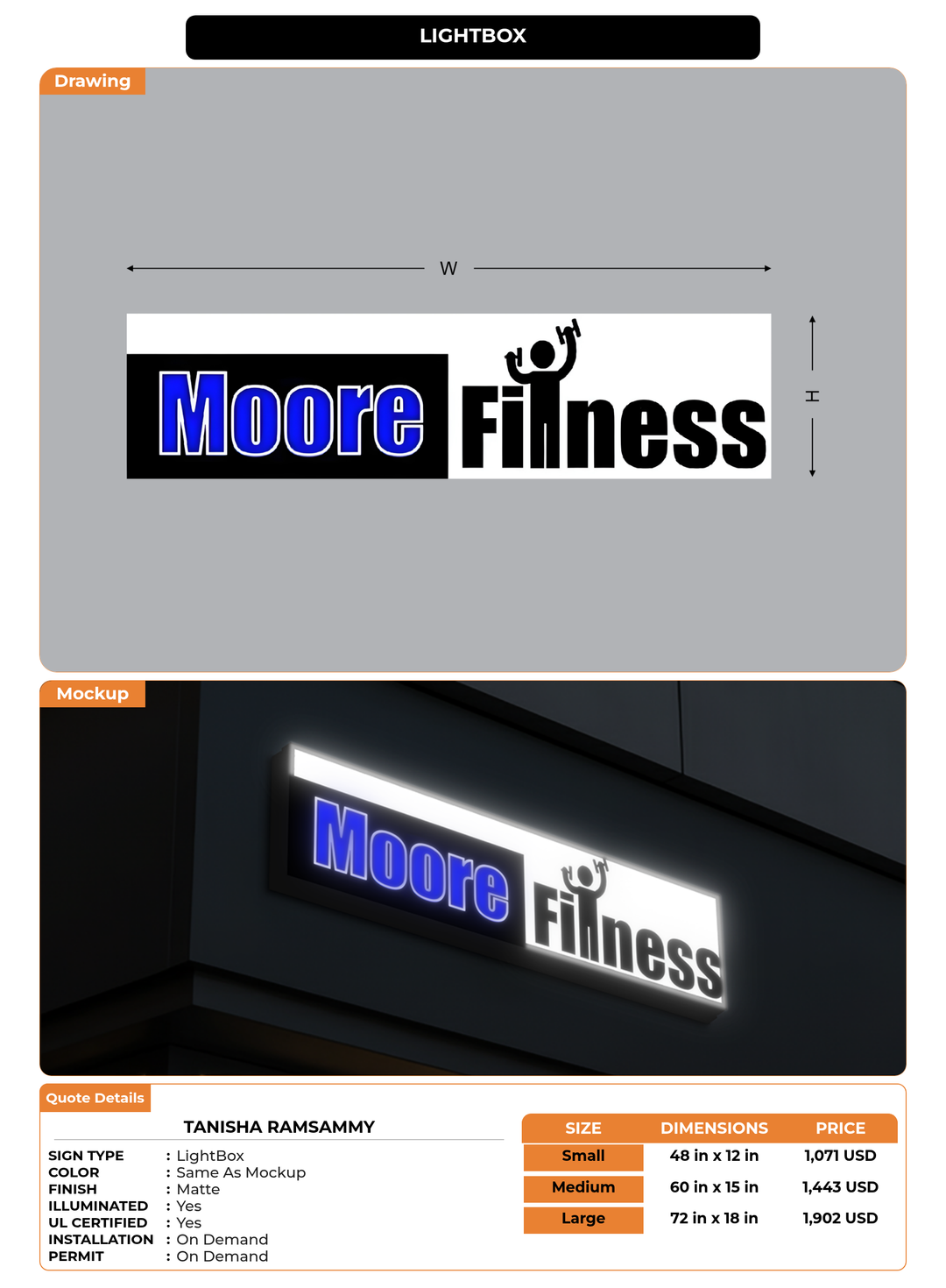 CUSTOM MOCKUP SIGN FOR Tanisha Ramsammy