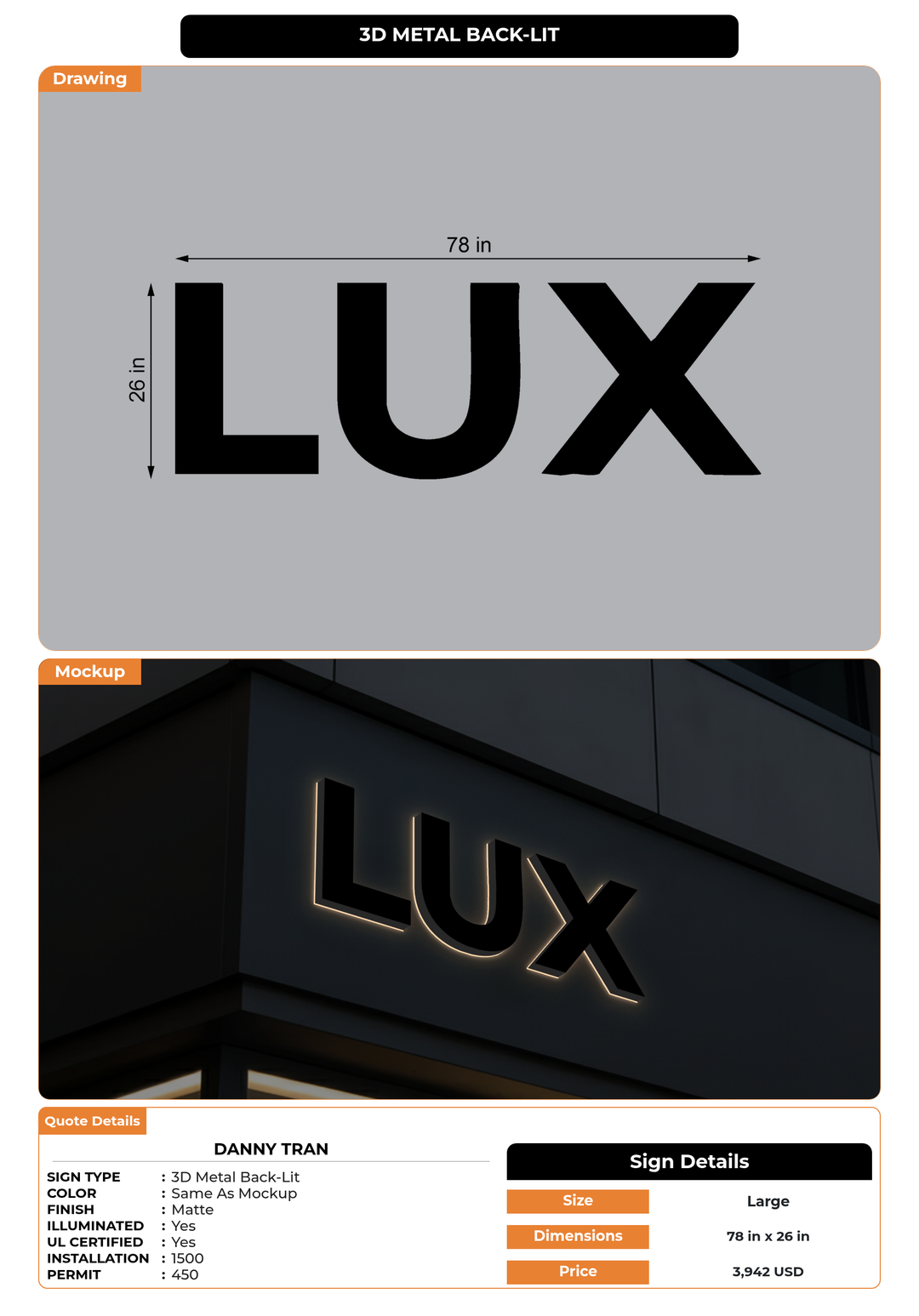 CUSTOM MOCKUP SIGN FOR Danny Tran