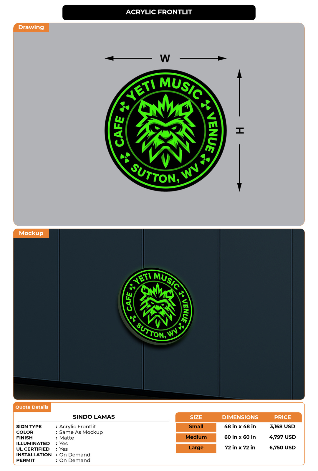 CUSTOM MOCKUP SIGN FOR Sindo Lamas