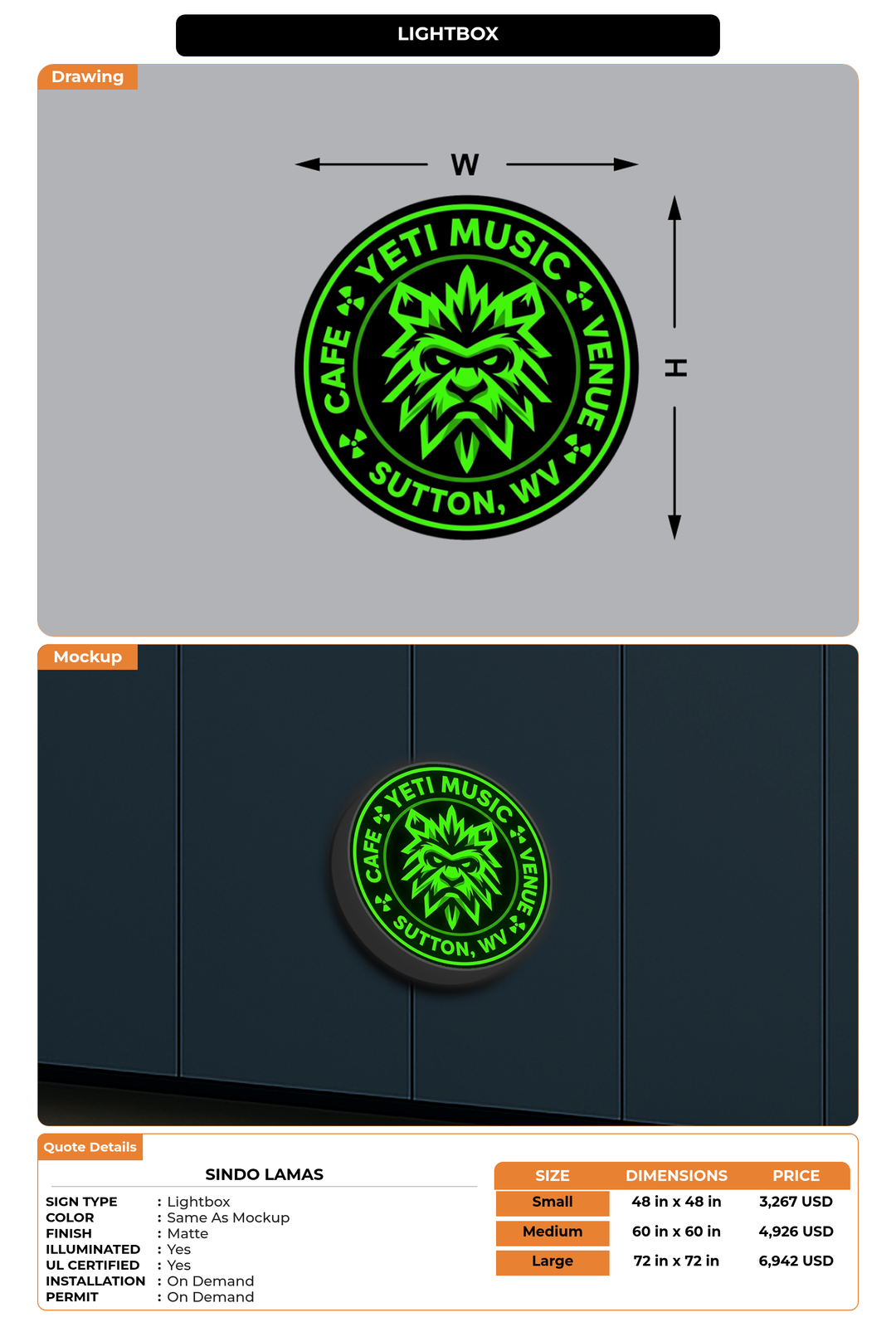 CUSTOM MOCKUP SIGN FOR Sindo Lamas