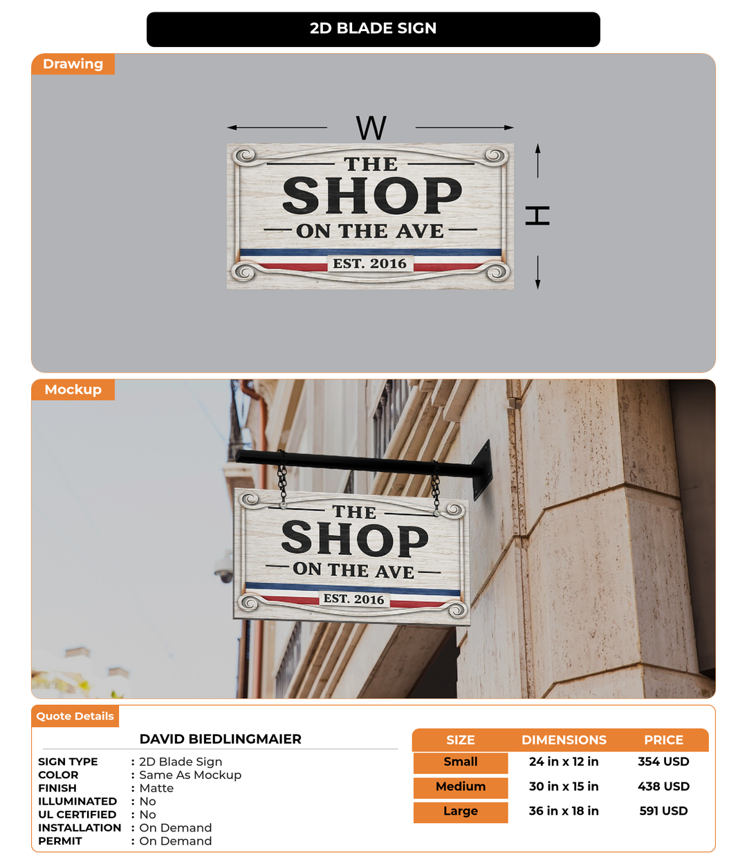 CUSTOM MOCKUP SIGN FOR David Biedlingmaier