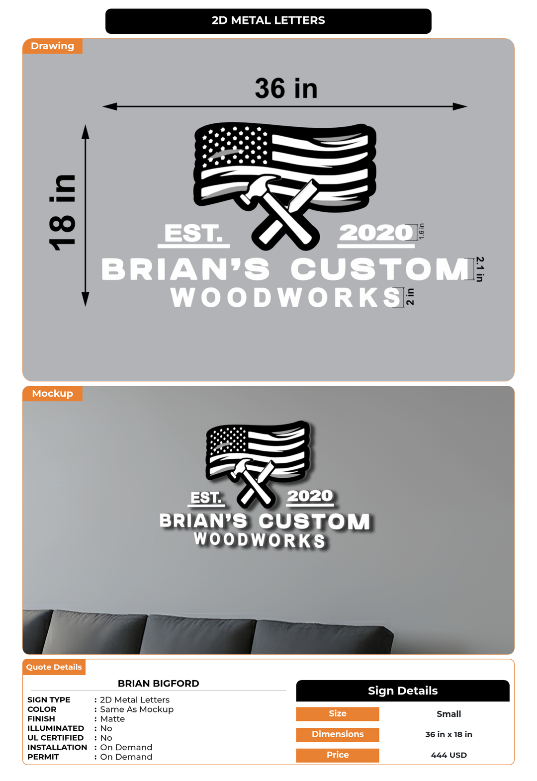 CUSTOM MOCKUP SIGN FOR Brian Bigford