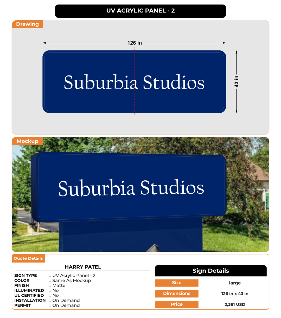 CUSTOM MOCKUP SIGN FOR Harry Patel