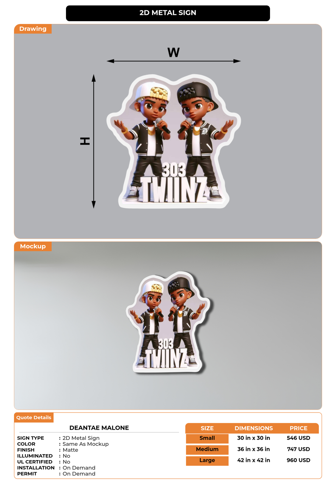 CUSTOM MOCKUP SIGN FOR Deantae Malone