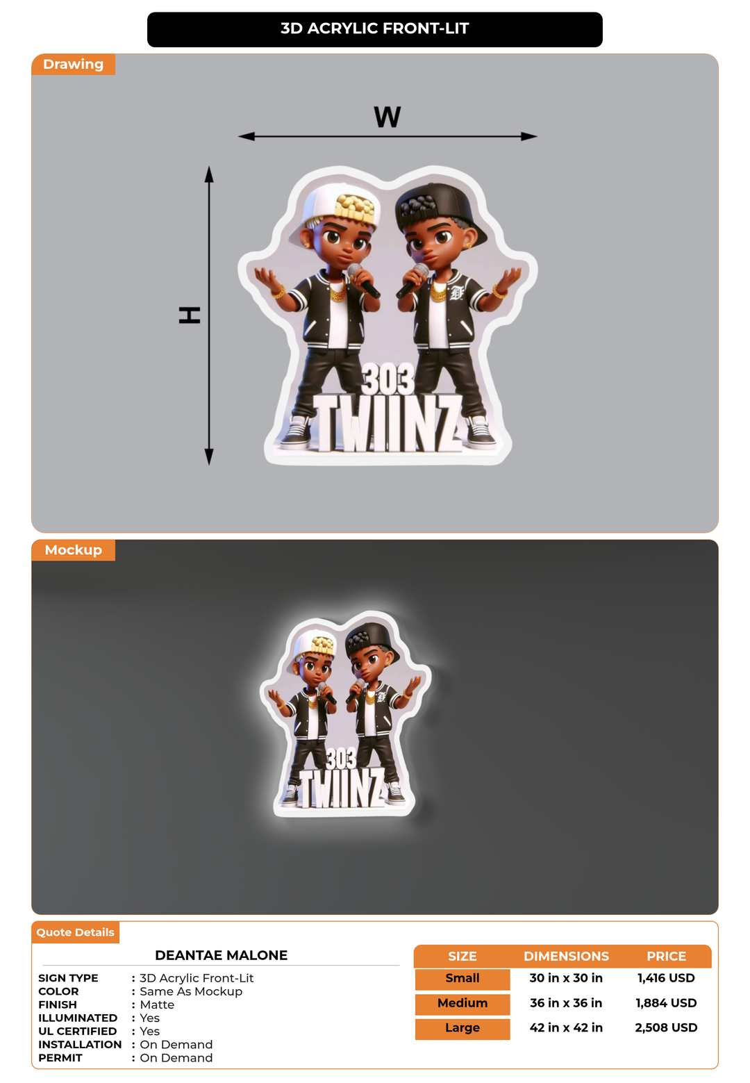 CUSTOM MOCKUP SIGN FOR Deantae Malone