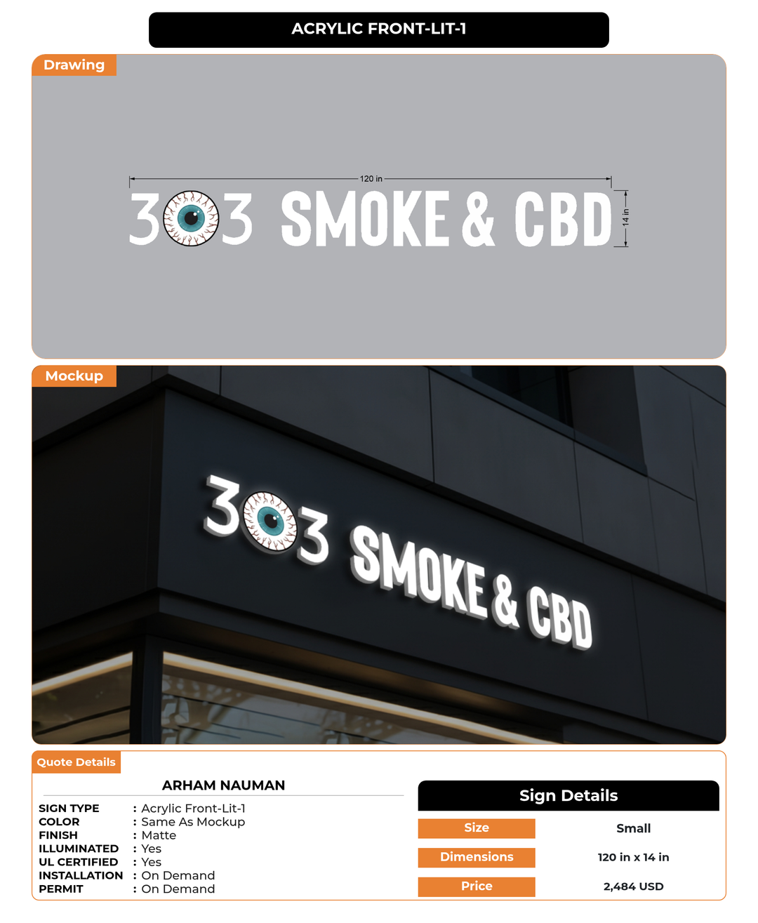 CUSTOM MOCKUP SIGN FOR Arham Nauman