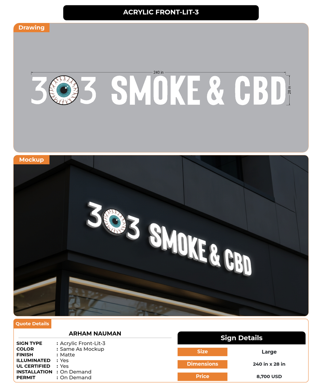 CUSTOM MOCKUP SIGN FOR Arham Nauman