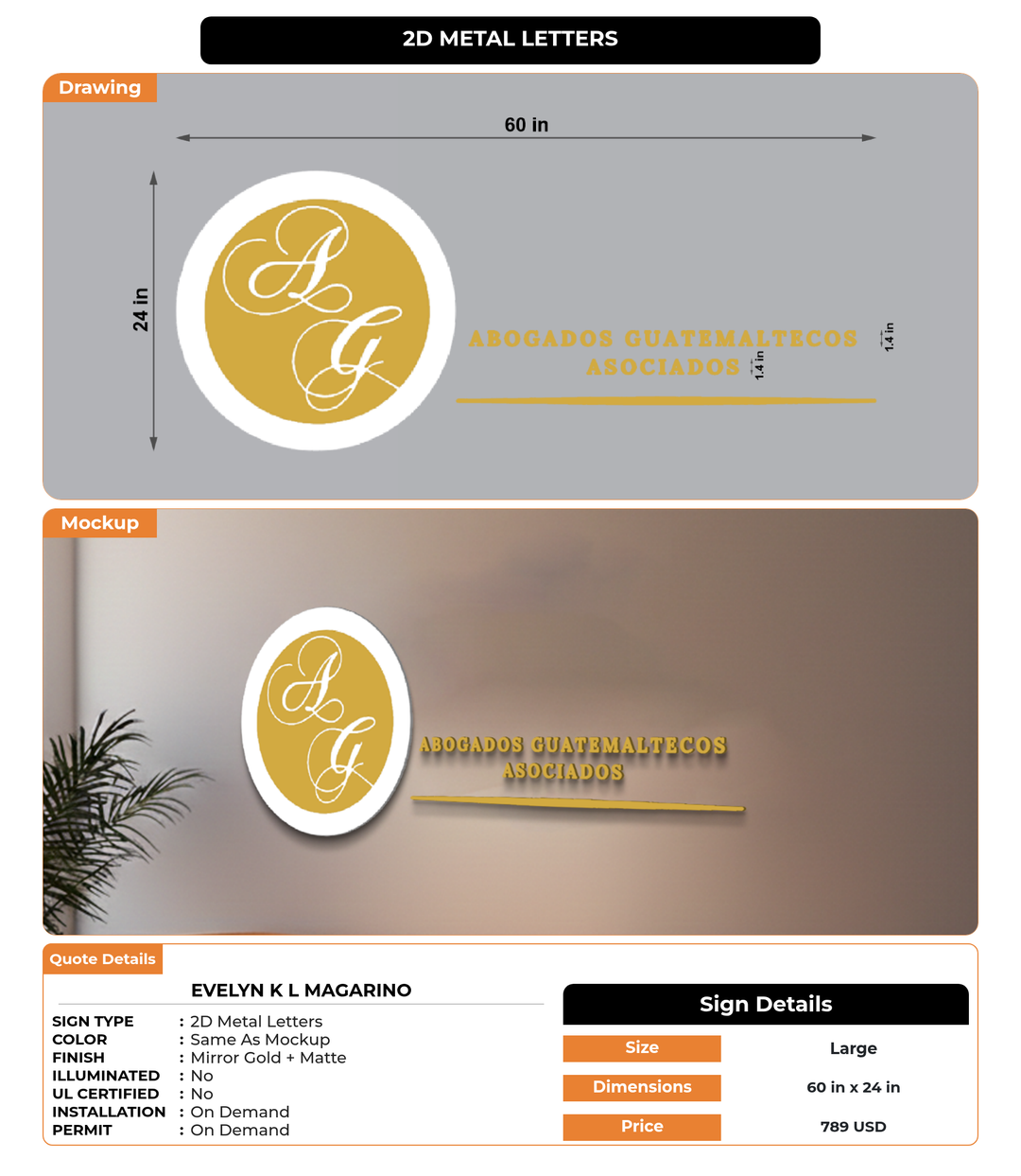 CUSTOM MOCKUP SIGN FOR EVELYN K L MAGARINO