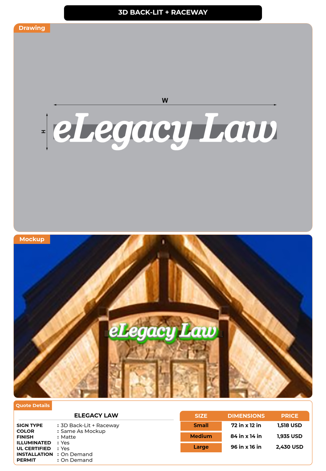 CUSTOM MOCKUP SIGN FOR eLegacy Law