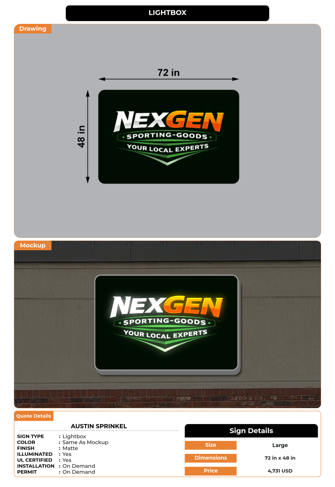 CUSTOM MOCKUP SIGN FOR Austin Sprinkel